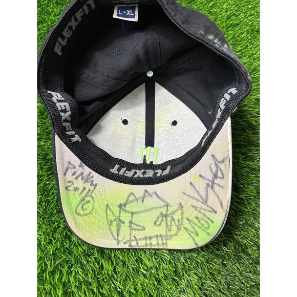 Monster Energy Hat Black Custom Artwork Pink Signed Adult L/XL Acrylic 1 Of 1 - Picture 4 of 6